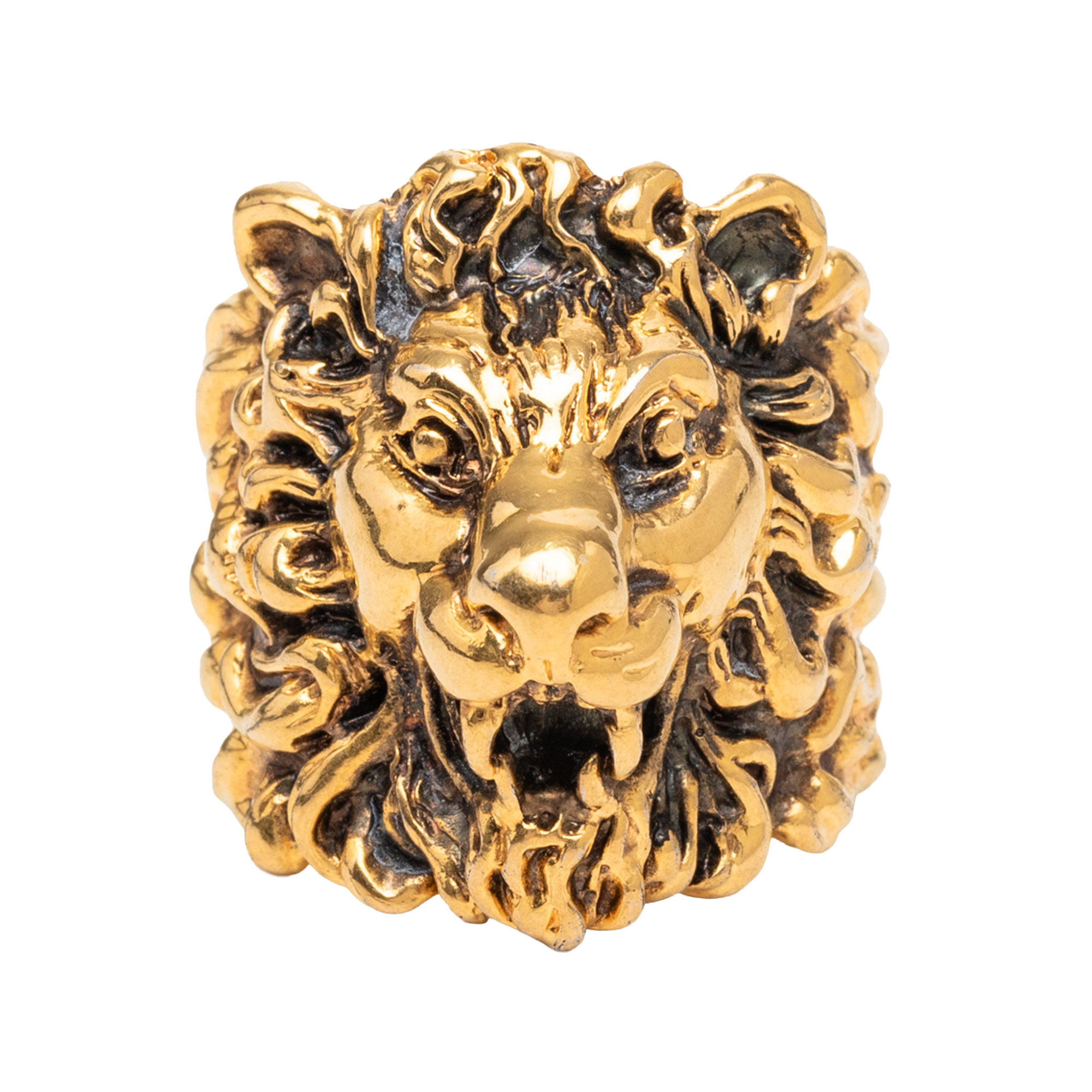 Pre-Loved Gucci Gold Plated Lion Head Ring